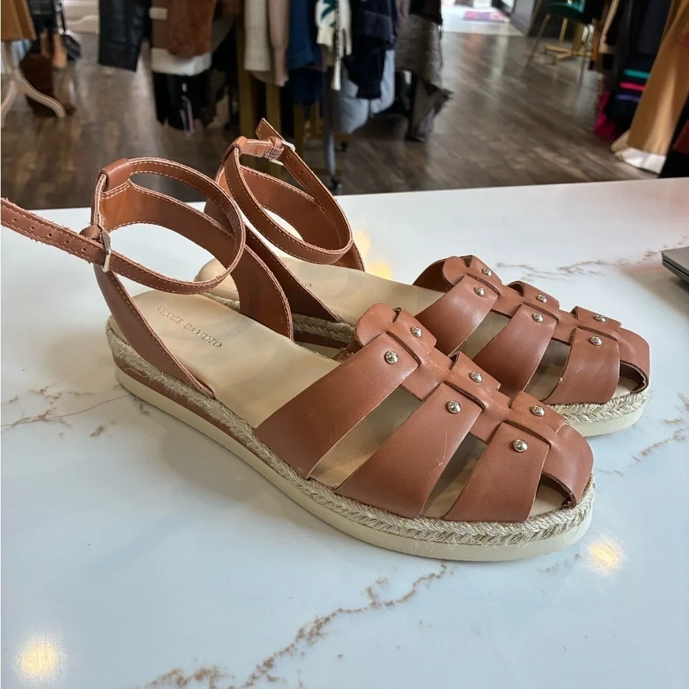 Vince Camuto Tan Leather Espadrilles size 9.5